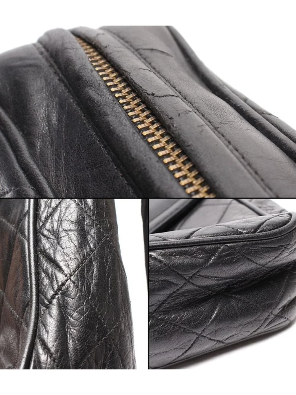 Chanel Chain Shoulder Bag Crossbody Lambskin Gold Quilted